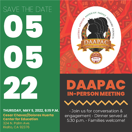 Save the Date DAAPAC In-Person Meeting